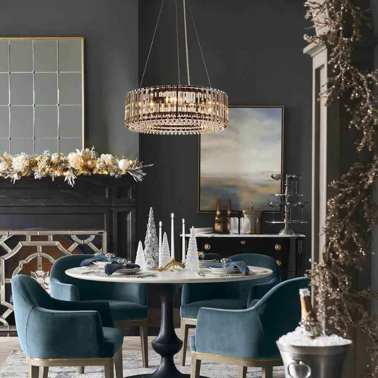 Lustre Cristal Moderne Glamour Rond pour Salon