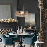 Lustre Cristal Moderne Glamour Rond pour Salon