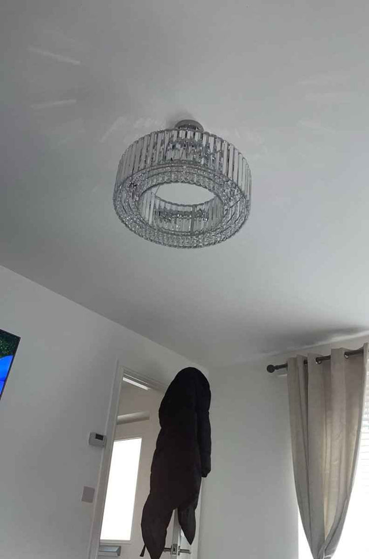 Lustre Cristal Moderne Glamour Rond pour Salon