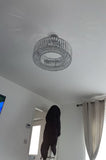 Lustre Cristal Moderne Glamour Rond pour Salon