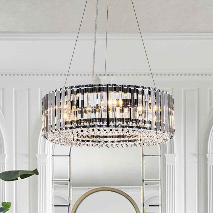 Lustre Cristal Moderne Glamour Rond pour Salon