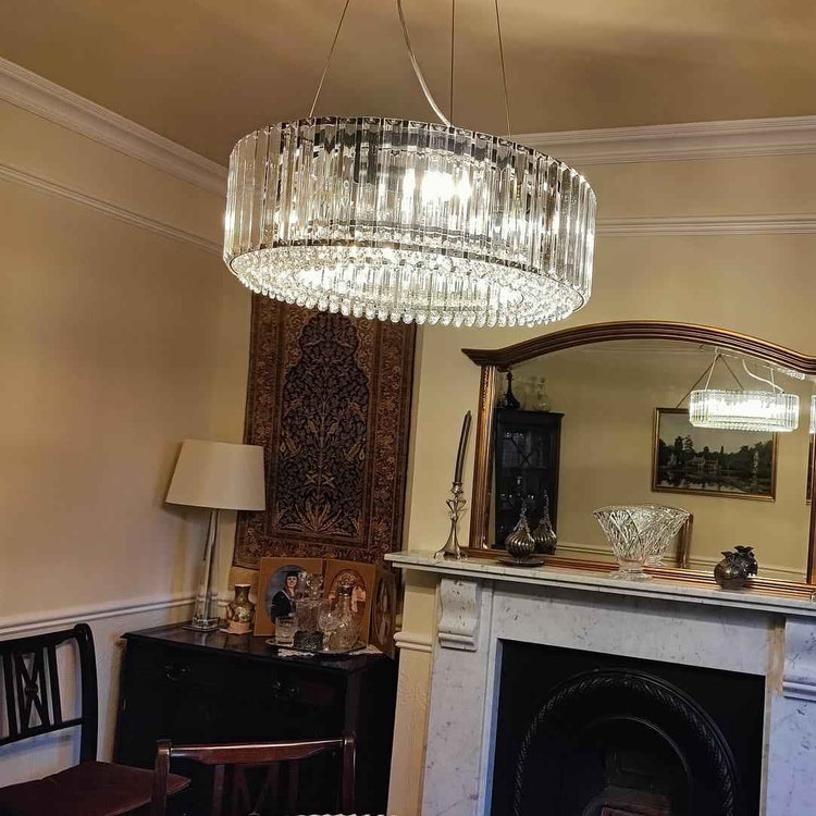 Lustre Cristal Moderne Glamour Rond pour Salon