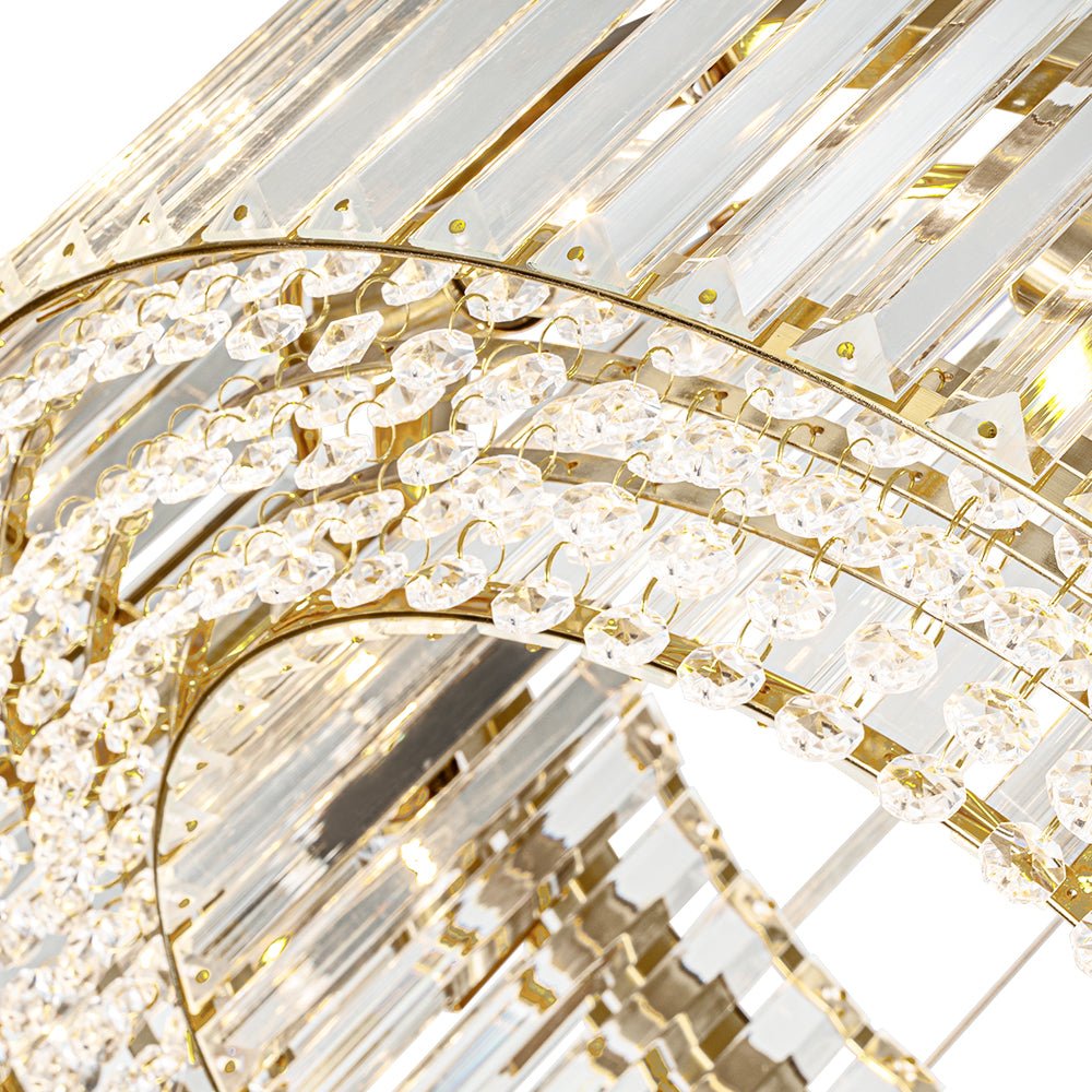 Lustre Cristal Moderne Glamour Rond pour Salon