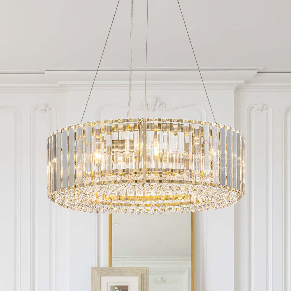 Lustre Cristal Moderne Glamour Rond pour Salon