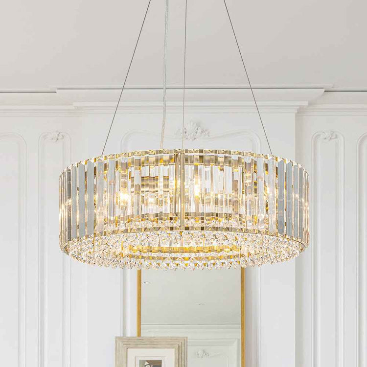 Lustre Cristal Moderne Glamour Rond pour Salon