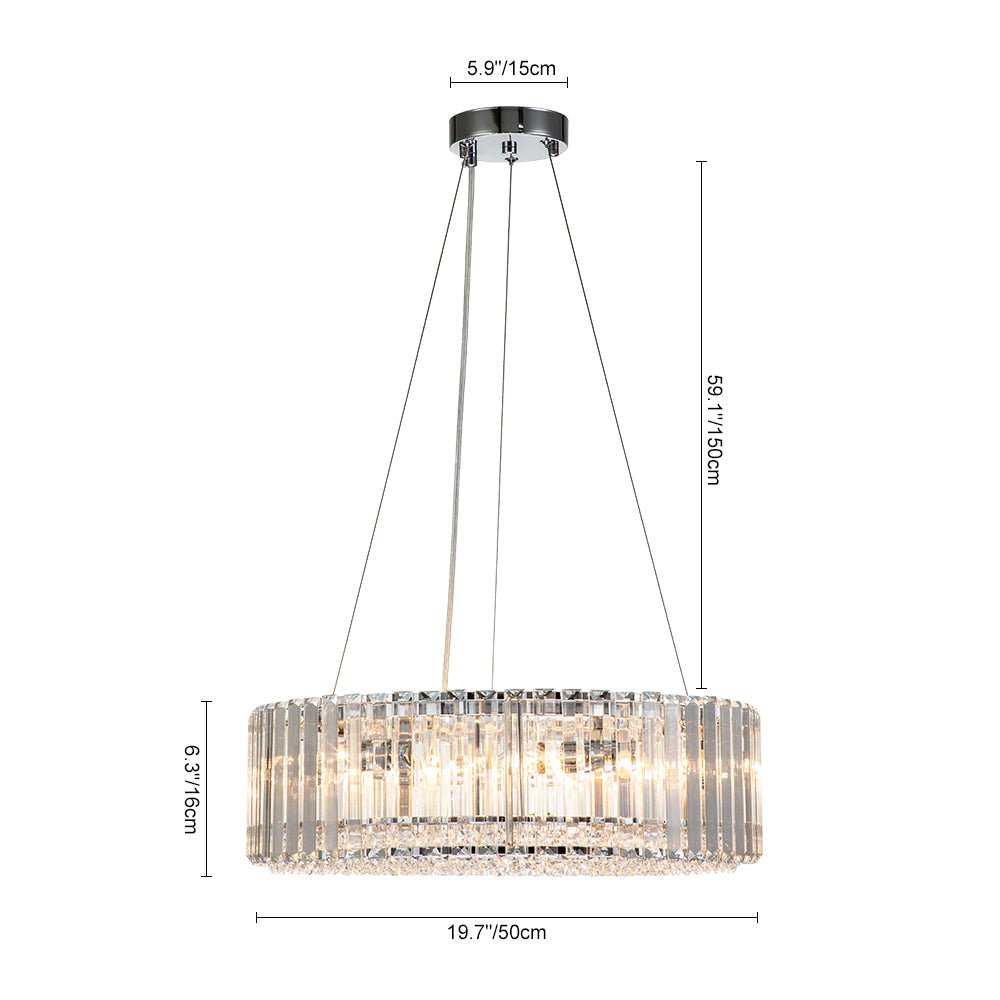 Lustre Cristal Moderne Glamour Rond pour Salon