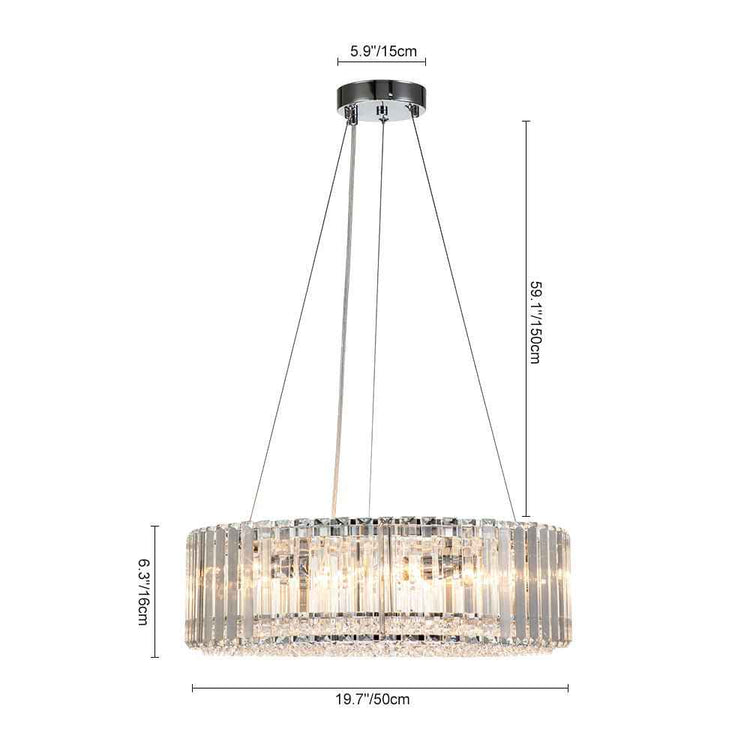 Lustre Cristal Moderne Glamour Rond pour Salon