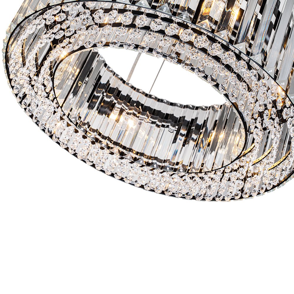 Lustre Cristal Moderne Glamour Rond pour Salon
