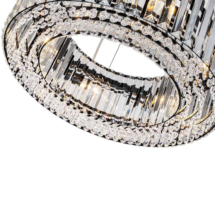 Lustre Cristal Moderne Glamour Rond pour Salon