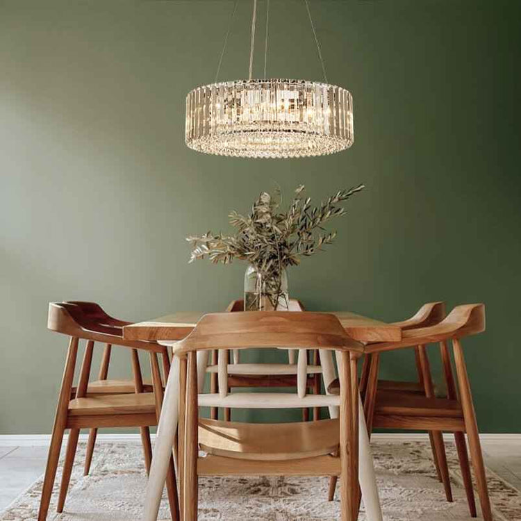 Lustre Cristal Moderne Glamour Rond pour Salon