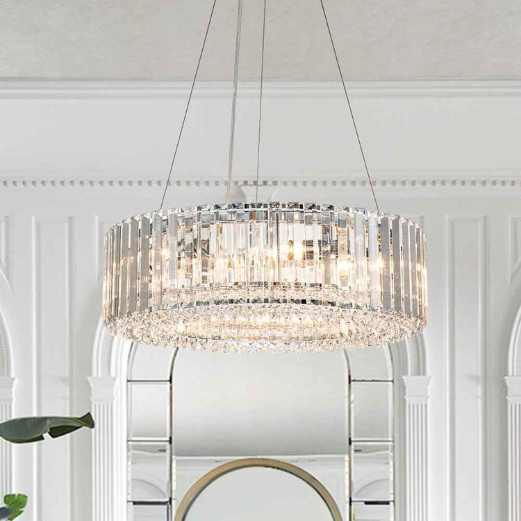 Lustre Cristal Moderne Glamour Rond pour Salon