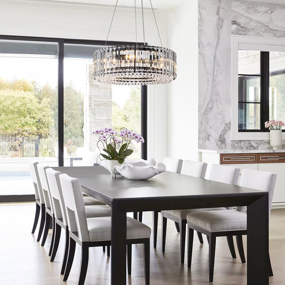 Lustre Cristal Moderne Glamour Rond pour Salon