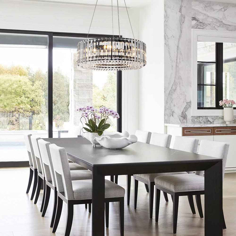 Lustre Cristal Moderne Glamour Rond pour Salon