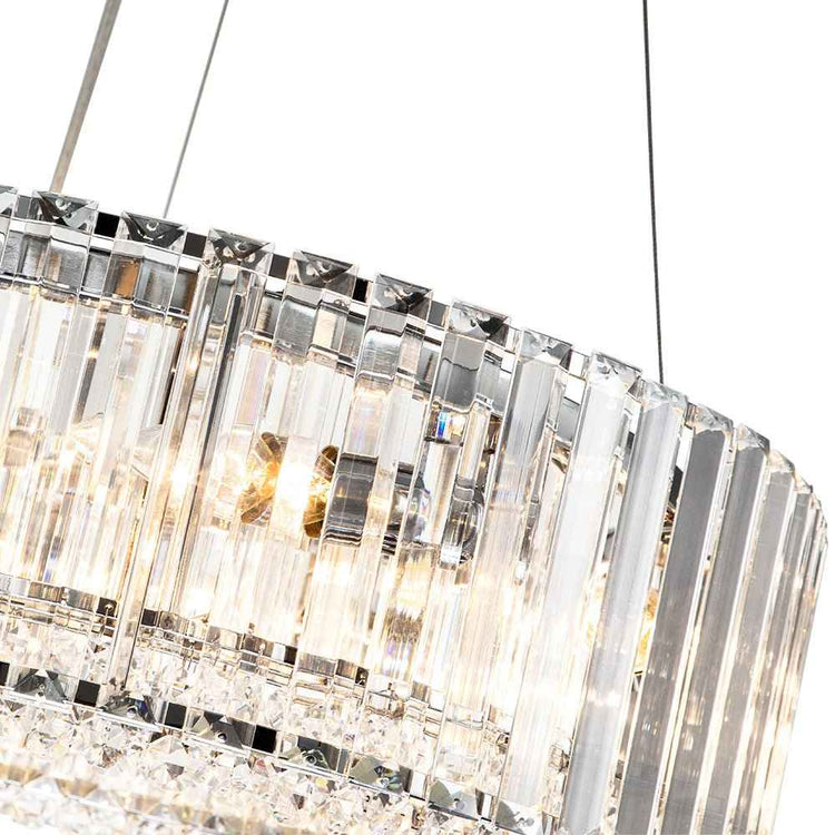 Lustre Cristal Moderne Glamour Rond pour Salon