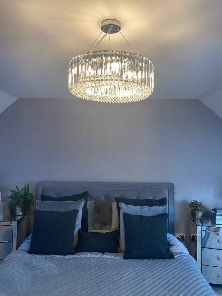 Lustre Cristal Moderne Glamour Rond pour Salon