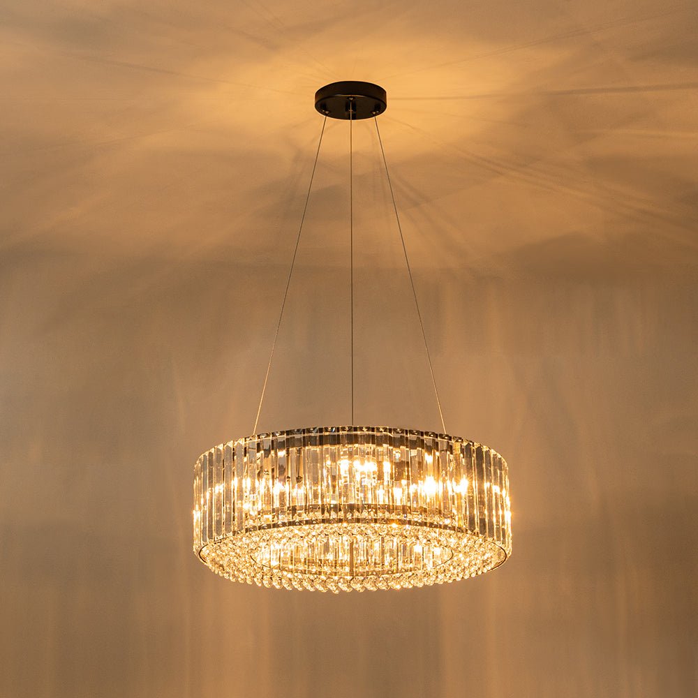 Lustre Cristal Moderne Glamour Rond pour Salon