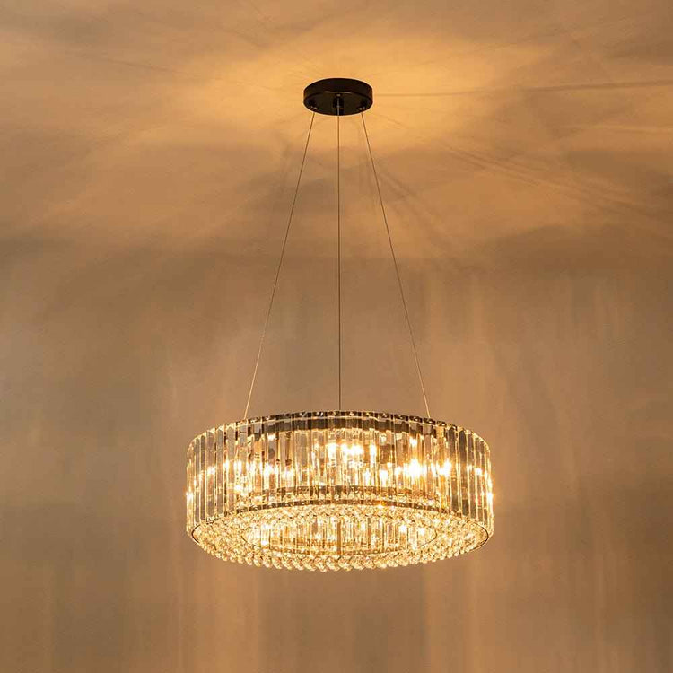 Lustre Cristal Moderne Glamour Rond pour Salon