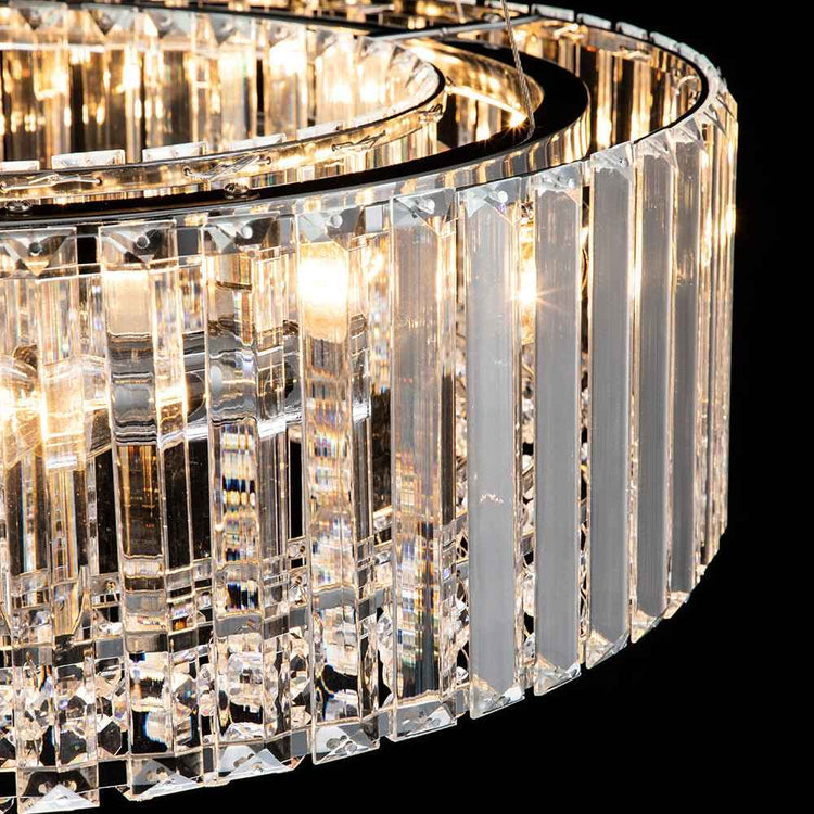 Lustre Cristal Moderne Glamour Rond pour Salon