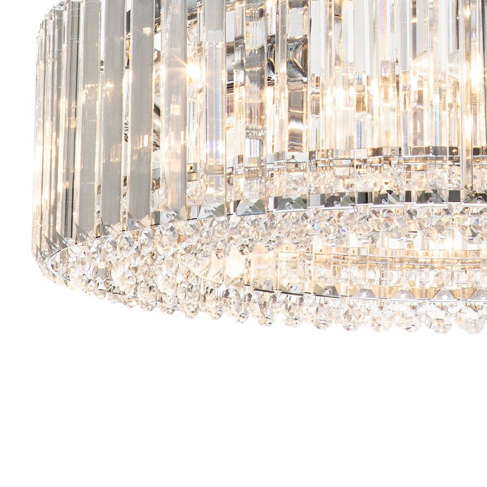 Lustre Cristal Moderne Glamour Rond pour Salon