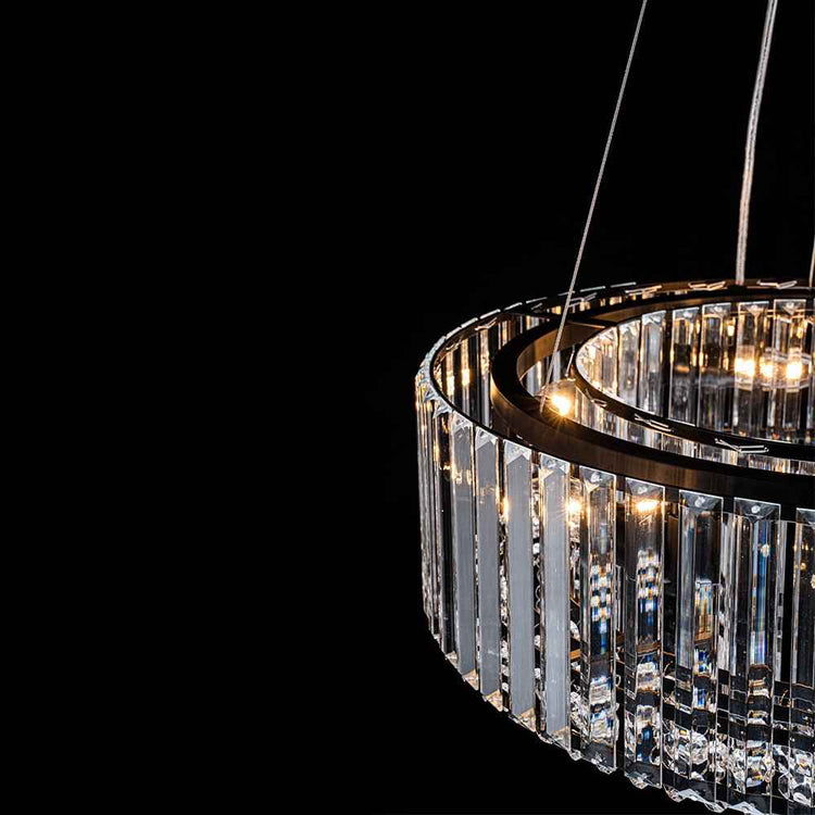 Lustre Cristal Moderne Glamour Rond pour Salon