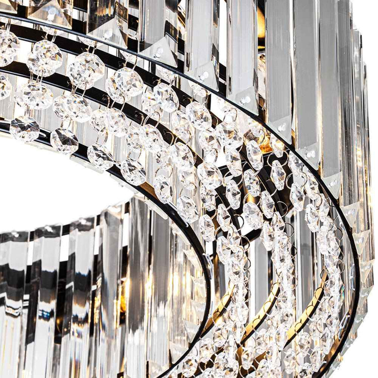 Lustre Cristal Moderne Glamour Rond pour Salon
