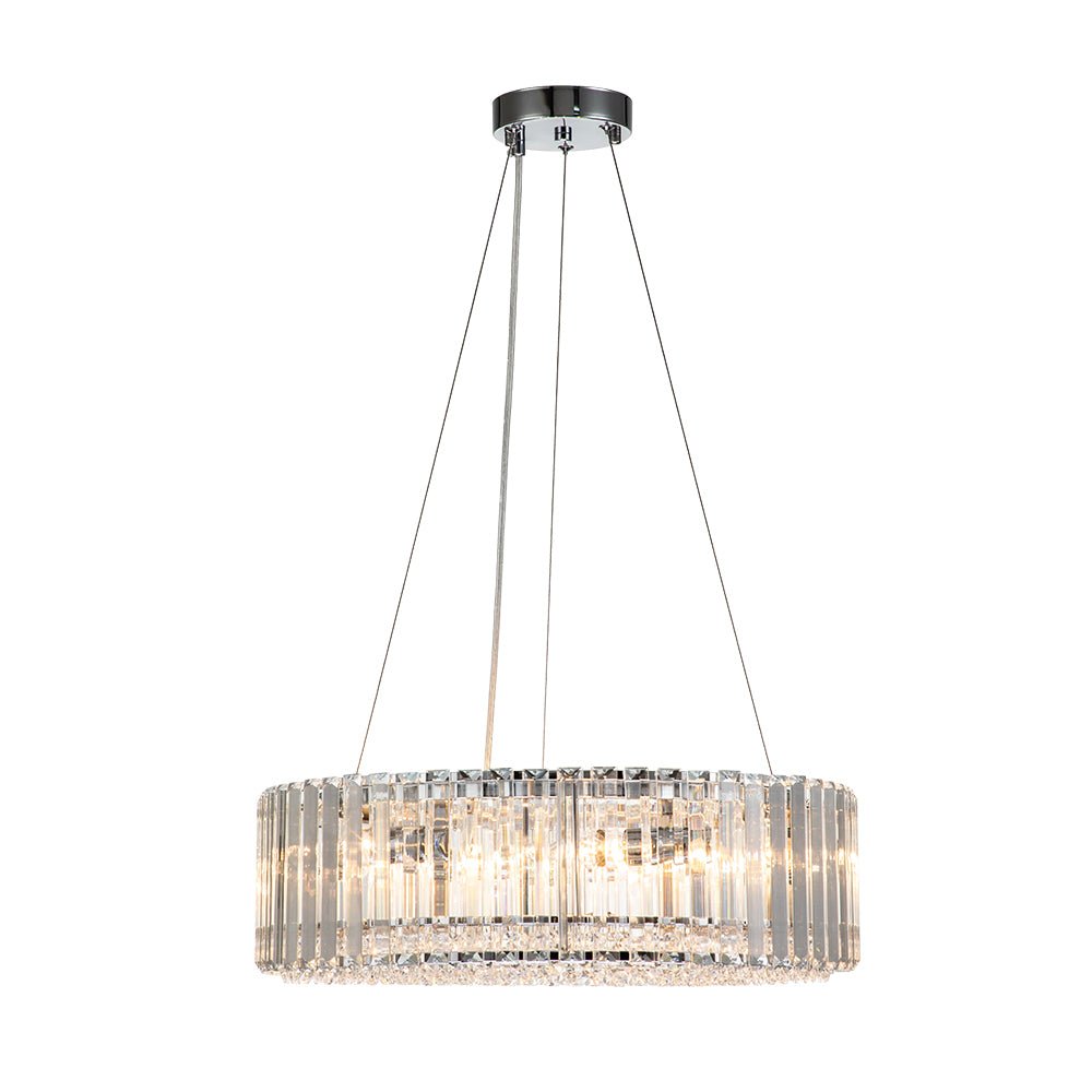 Lustre Cristal Moderne Glamour Rond pour Salon