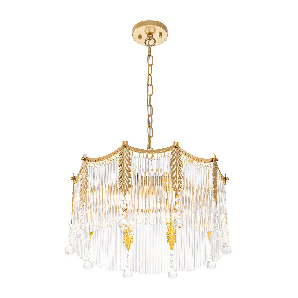 Lustre Cristal Verre Goutte à Étages pour Salon