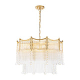 Lustre Cristal Verre Goutte à Étages pour Salon