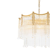 Lustre Cristal Verre Goutte à Étages pour Salon