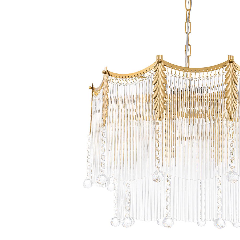 Lustre Cristal Verre Goutte à Étages pour Salon