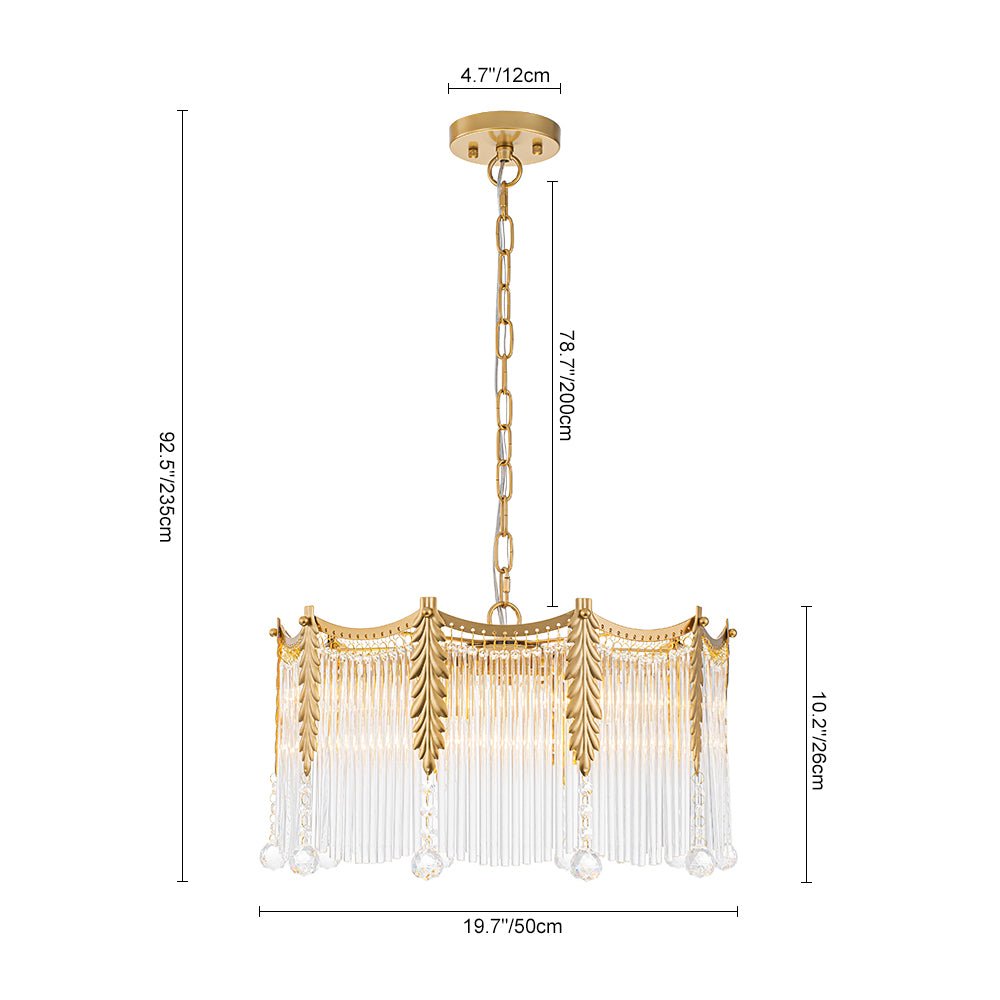 Lustre Cristal Verre Goutte à Étages pour Salon
