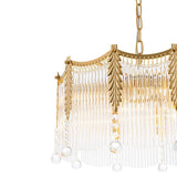 Lustre Cristal Verre Goutte à Étages pour Salon