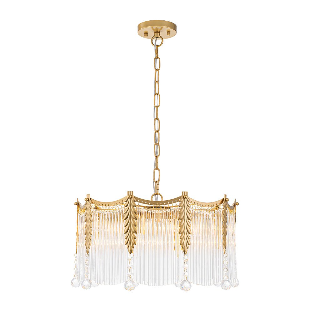 Lustre Cristal Verre Goutte à Étages pour Salon