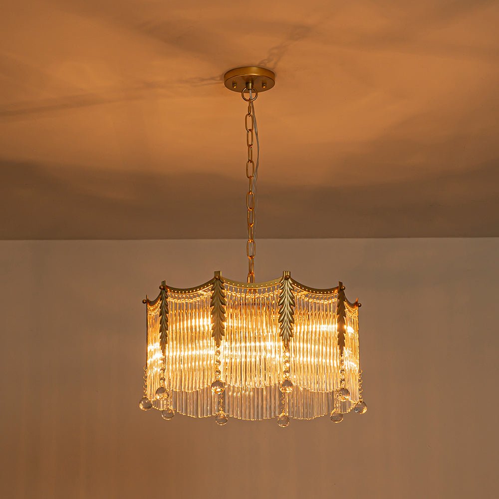Lustre Cristal Verre Goutte à Étages pour Salon