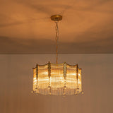 Lustre Cristal Verre Goutte à Étages pour Salon