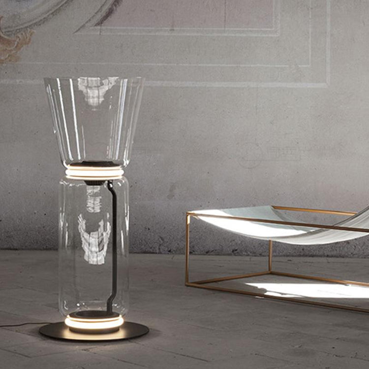 Lampe à Poser Salon Cylindre en Verre