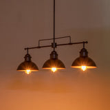 Suspension Industriel 3 Lumières Barre Dôme pour Salle à Manger