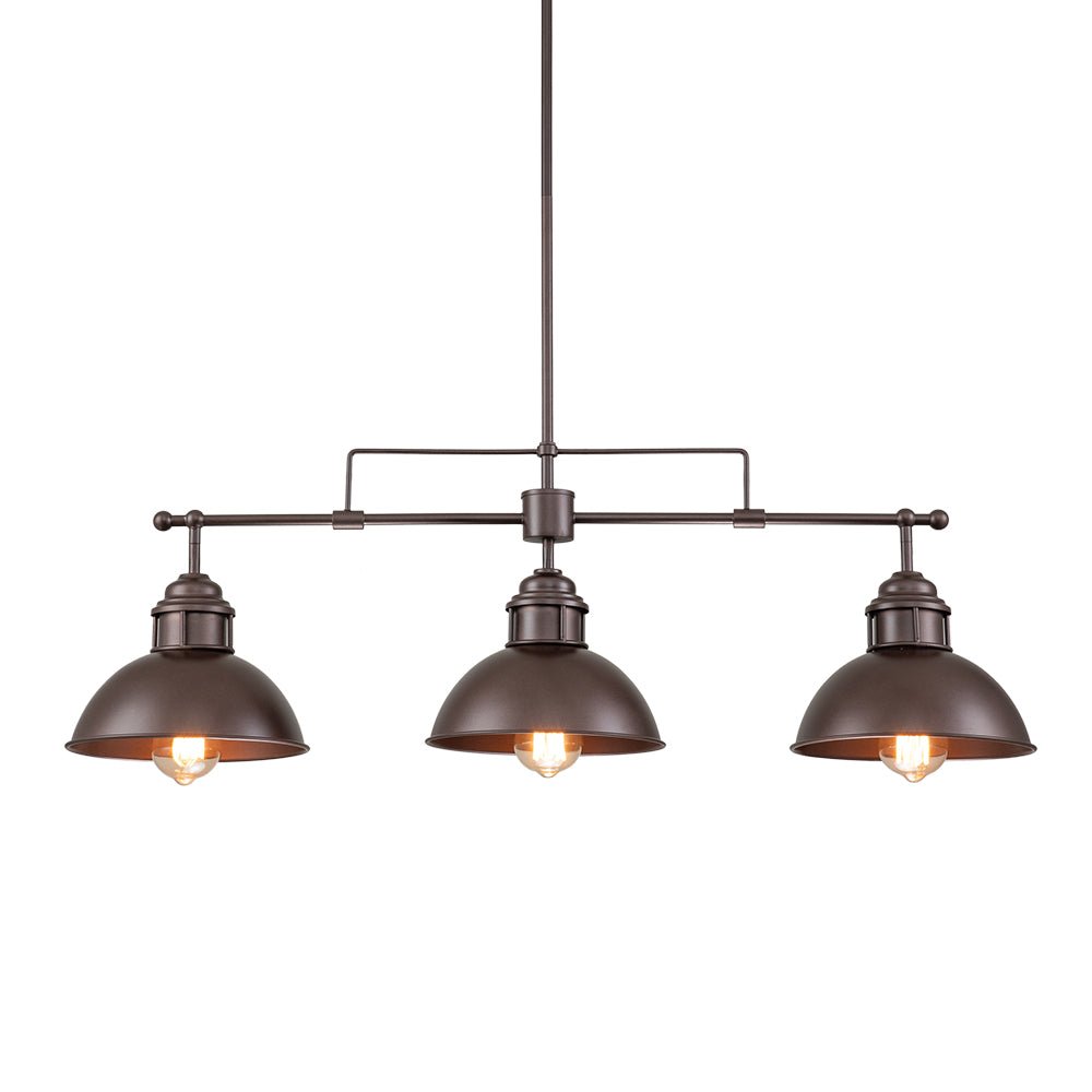 Suspension Industriel 3 Lumières Barre Dôme pour Salle à Manger