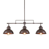 Suspension Industriel 3 Lumières Barre Dôme pour Salle à Manger