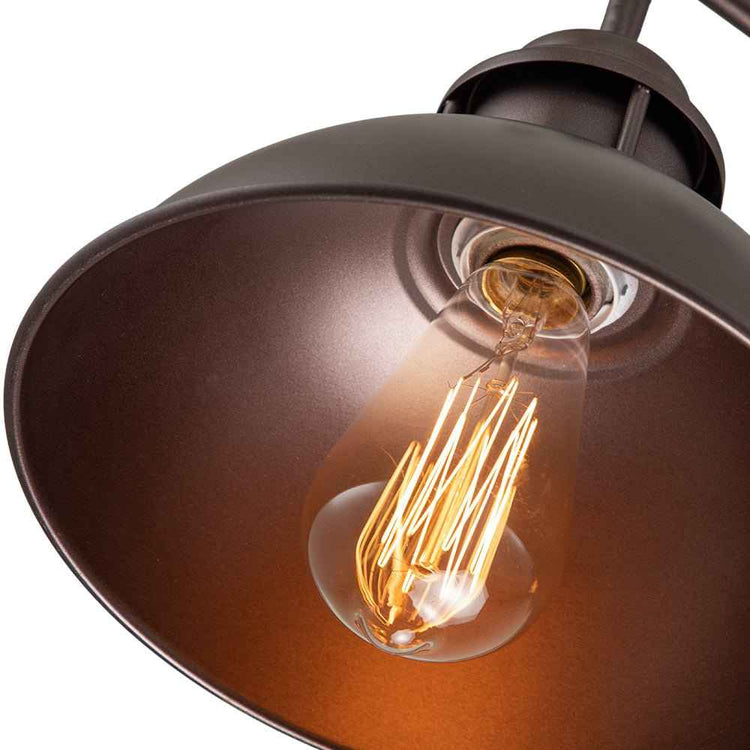 Suspension Industriel 3 Lumières Barre Dôme pour Salle à Manger