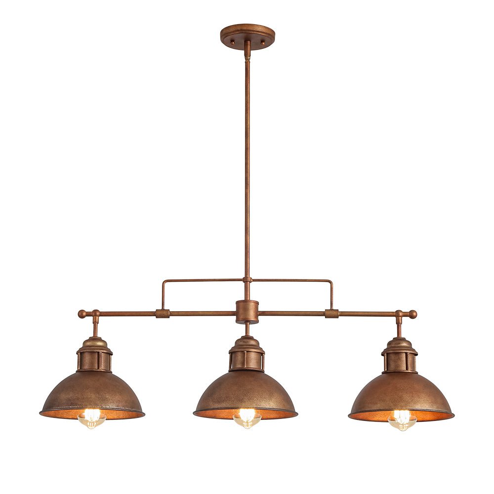 Suspension Industriel 3 Lumières Barre Dôme pour Salle à Manger