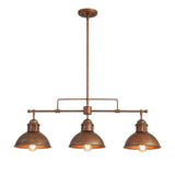 Suspension Industriel 3 Lumières Barre Dôme pour Salle à Manger