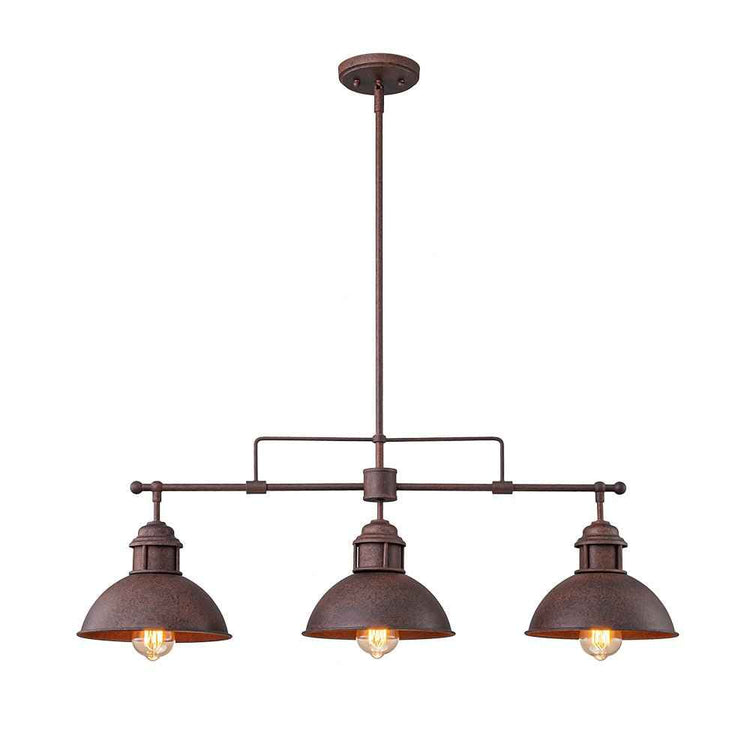 Suspension Industriel 3 Lumières Barre Dôme pour Salle à Manger