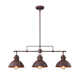 Suspension Industriel 3 Lumières Barre Dôme pour Salle à Manger
