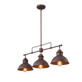 Suspension Industriel 3 Lumières Barre Dôme pour Salle à Manger
