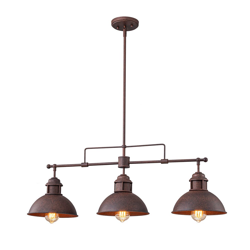 Suspension Industriel 3 Lumières Barre Dôme pour Salle à Manger