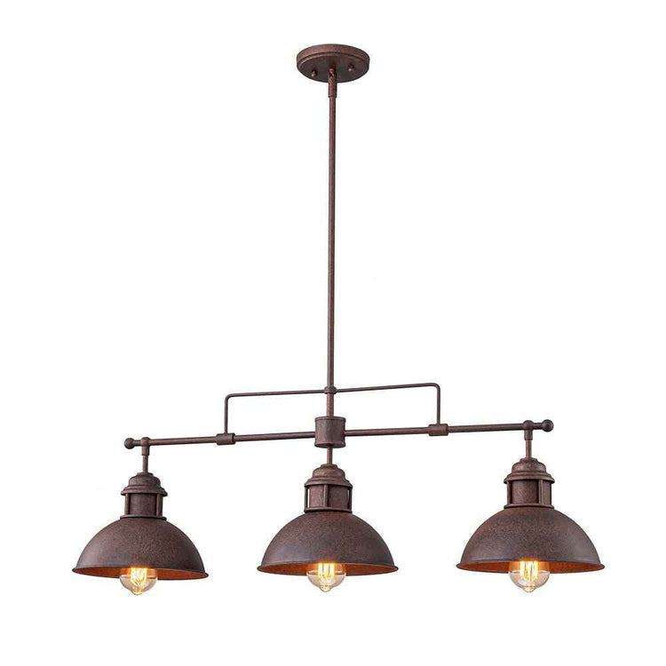Suspension Industriel 3 Lumières Barre Dôme pour Salle à Manger