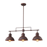 Suspension Industriel 3 Lumières Barre Dôme pour Salle à Manger