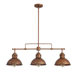 Suspension Industriel 3 Lumières Barre Dôme pour Salle à Manger