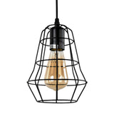 Suspension Vintage Industriel 1 Lumière Noir Cage Simple pour Salle à Manger